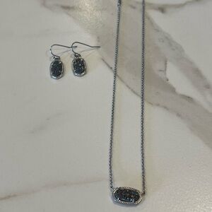 Kendra Scott Silver & Drusy set